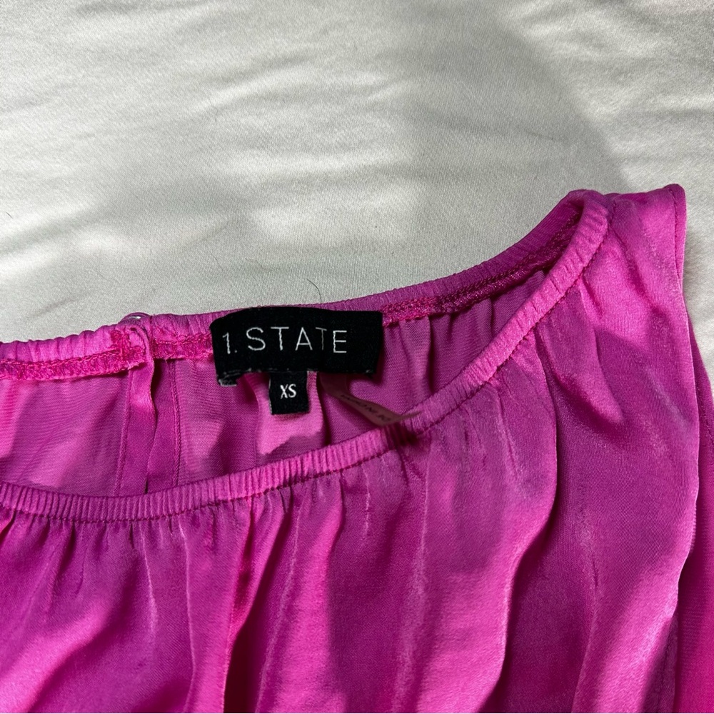 1.STATE Smocked Waist Dress Hot Pink graduation date spring balletcore summer - Picture 5 of 9